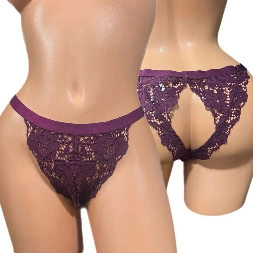 Victoria’s Secret Very Sexy peek a boo cheekini panty burgundy Large
